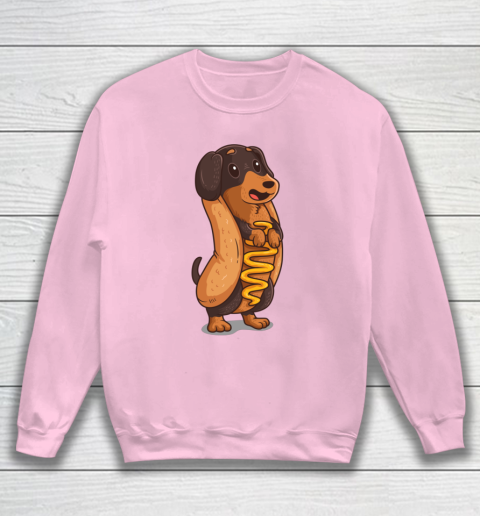 Wiener Dog Hotdog Bun Dachshund Funny Foodie Gift Hot Dog Sweatshirt 5