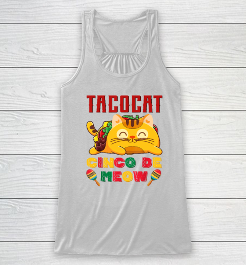 Cinco De Meow Taco Cat, Mexican Cinco De Mayo Cat Lovers Racerback Tank