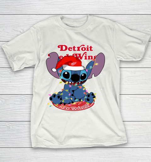 Detroit Red Wings NHL Hockey noel stitch Christmas Youth T-Shirt