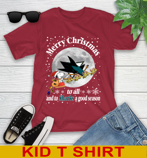 San Jose Sharks Merry Christmas To All And To Sharks A Good Season NHL Hockey Sports Youth T-Shirt 12