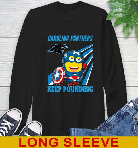 NFL Football Carolina Panthers Captain America Marvel Avengers Minion Shirt Long Sleeve T-Shirt