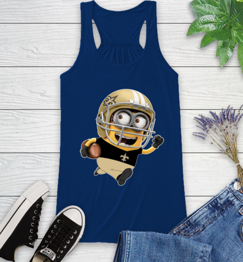 NFL New Orleans Saints Minions Disney Football Sports Racerback Tank 9