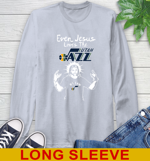 Utah Jazz NBA Basketball Even Jesus Loves The Jazz Shirt Long Sleeve T-Shirt 6