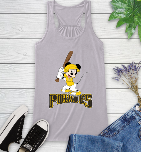 MLB Baseball Pittsburgh Pirates Cheerful Mickey Mouse Shirt Racerback Tank 5