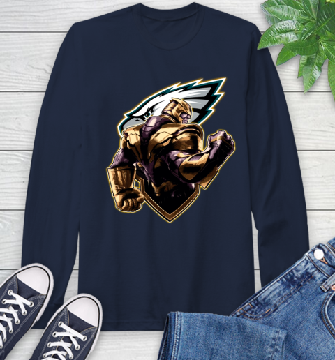 NFL Thanos Avengers Endgame Football Sports Philadelphia Eagles Long Sleeve T-Shirt 4