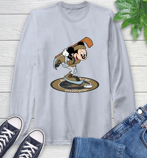 NHL Hockey Anaheim Ducks Cheerful Mickey Disney Shirt Long Sleeve T-Shirt 6