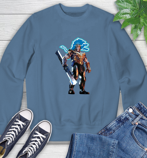 NFL Thanos Gauntlet Avengers Endgame Football Detroit Lions Sweatshirt 7