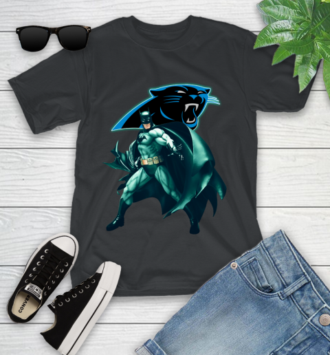 NFL Batman Football Sports Carolina Panthers Youth T-Shirt 2
