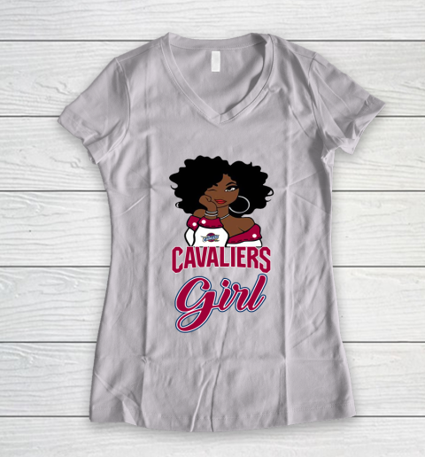 Cleveland Cavaliers Girl NBA Women's V-Neck T-Shirt 2