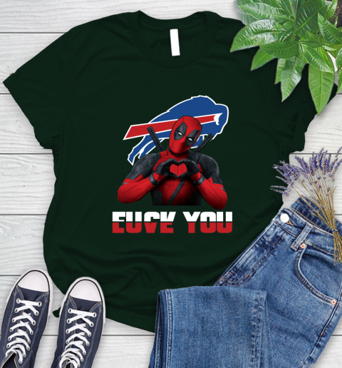 NHL Buffalo Bills Deadpool Love You Fuck You Football Sports Women's T-Shirt 6