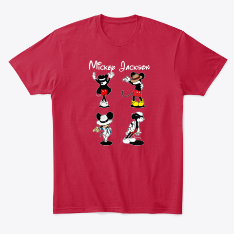 wrom mickey jackson four style dance micheal jackson classic t shirt 2 front red
