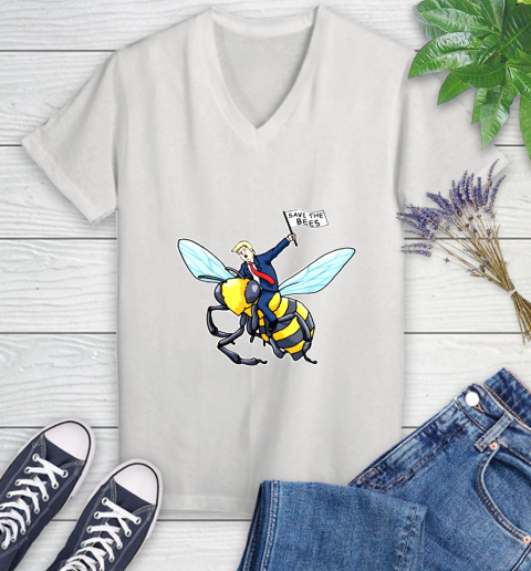 Save The Bees Donald Trump shirt Women's V-Neck T-Shirt