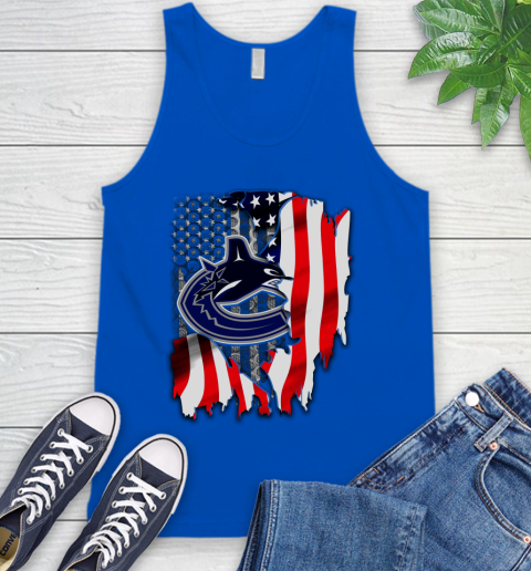 Vancouver Canucks NHL Hockey American Flag Tank Top 4