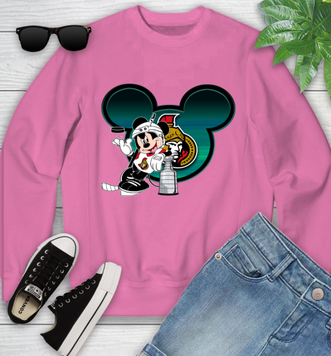 NHL Ottawa Senators Stanley Cup Mickey Mouse Disney Hockey T Shirt Youth Sweatshirt 7