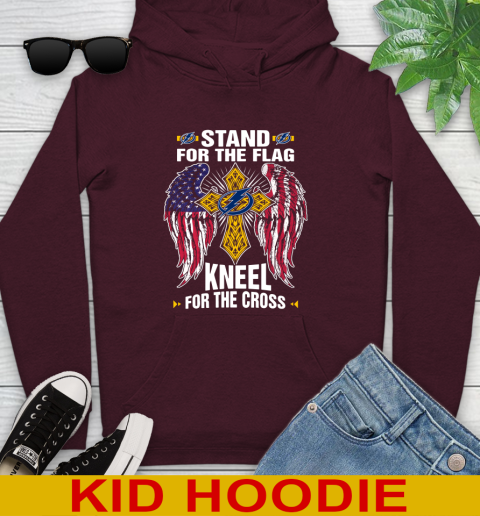 NHL Hockey Tampa Bay Lightning Stand For Flag Kneel For The Cross Shirt Youth Hoodie 8 NHL Hockey Tampa Bay Lightning Stand For Flag Kneel For The Cross Shirt Youth Hoodie - Image 8