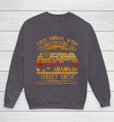 WKRP Thanksgiving Day Turkey Drop Youth Sweatshirt 5