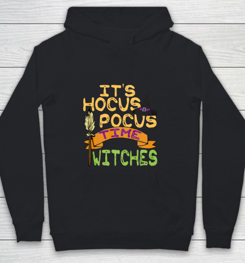 It s Hocus Pocus Time Witches T Shirt Funny Halloween Youth Hoodie