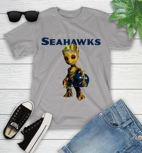 Seattle Seahawks NFL Football Groot Marvel Guardians Of The Galaxy Youth T-Shirt 4
