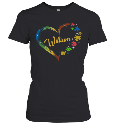 Autism Puzzle Heart Personalized Women's T-Shirt