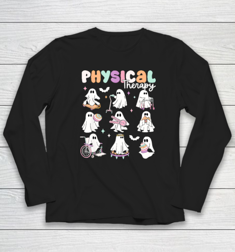 Cute Ghost Physical Therapy PT Physical Therapist Halloween Long Sleeve T-Shirt