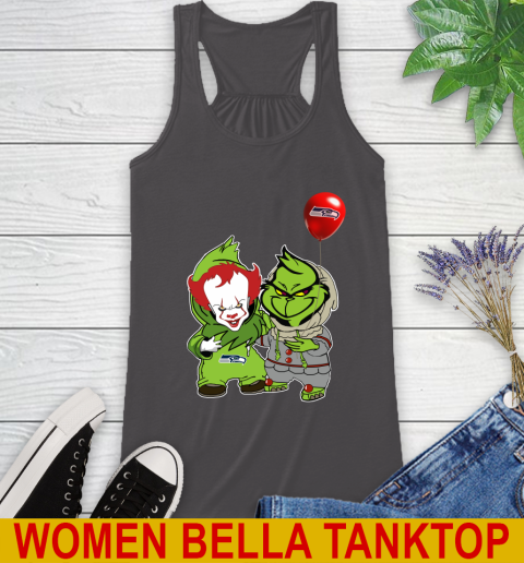 Seattle Seahawks Baby Pennywise Grinch Christmas NFL Football Racerback Tank 12