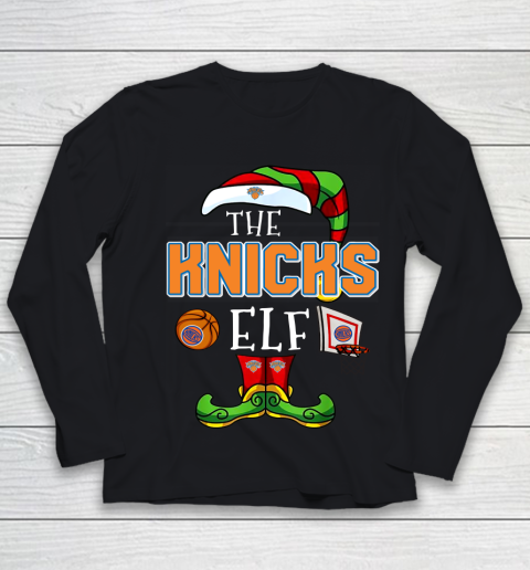 New York Knicks Christmas ELF Funny NBA Youth Long Sleeve