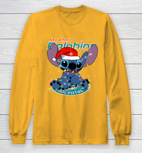 Miami Dolphins NFL Football noel stitch Christmas Long Sleeve T-Shirt 2