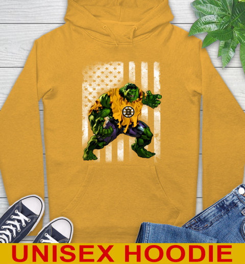 Boston Bruins Hulk Marvel Avengers NHL Hockey American Flag Hoodie 2