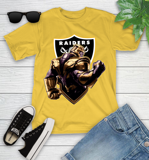 NFL Thanos Avengers Endgame Football Sports Oakland Raiders Youth T-Shirt 8
