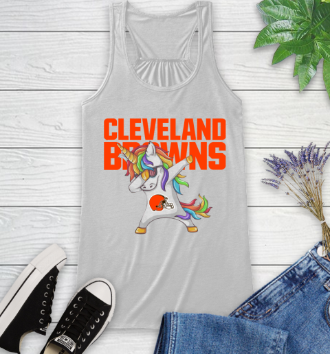 Cleveland Browns NFL Football Funny Unicorn Dabbing Sports Racerback Tank