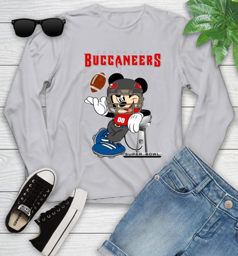 NFL Tampa Bay Buccaneers Mickey Mouse Disney Super Bowl Football T Shirt Youth Long Sleeve 5