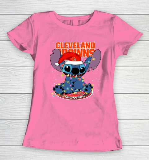 Cleveland Browns NFL Football noel stitch Christmas Women's T-Shirt 9