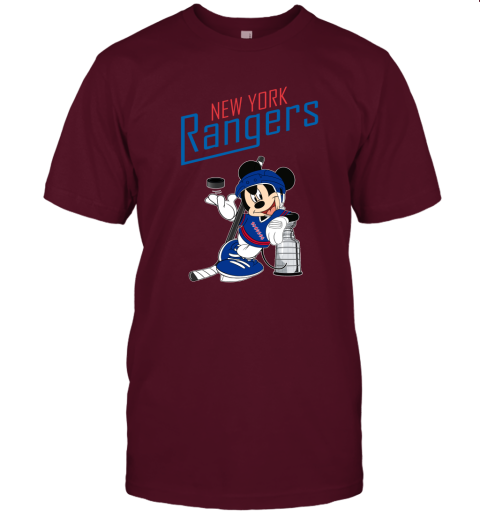 Mickey New York Rangers With The Stanley Cup Hockey NHL Unisex Jersey Tee