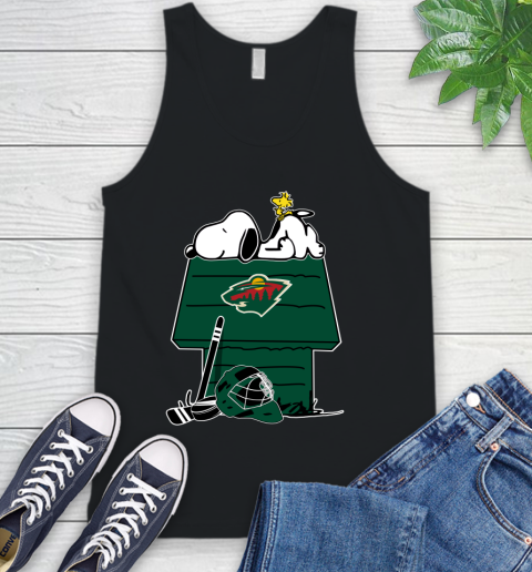 Minnesota Wild NHL Hockey Snoopy Woodstock The Peanuts Movie Tank Top 2
