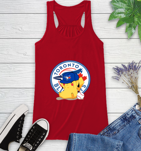 MLB Pikachu Baseball Sports Toronto Blue Jays Racerback Tank 6