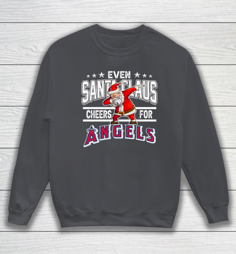 Los Angeles Angels Even Santa Claus Cheers For Christmas MLB Sweatshirt 4