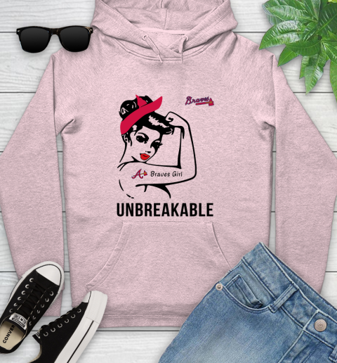 MLB Atlanta Braves Girl Unbreakable Baseball Sports Youth Hoodie 6