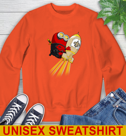 NFL Football New Orleans Saints Deadpool Minion Marvel Shirt Sweatshirt 3