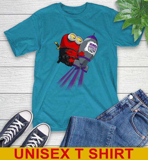 NBA Basketball Sacramento Kings Deadpool Minion Marvel Shirt T-Shirt - Image 10