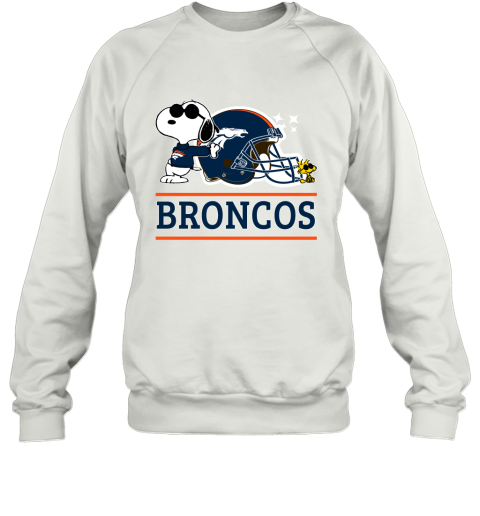 The Denver Broncos Joe Cool And Woodstock Snoopy Mashup Sweatshirt