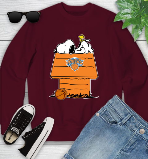 New York Knicks NBA Basketball Snoopy Woodstock The Peanuts Movie Youth Sweatshirt 5