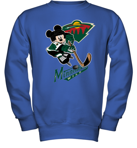 NHL Minnesota Wild Mickey Mouse Disney Hockey T Shirt VFVW7VD1nzP youth sweatshirt 47 95 151514 front royal