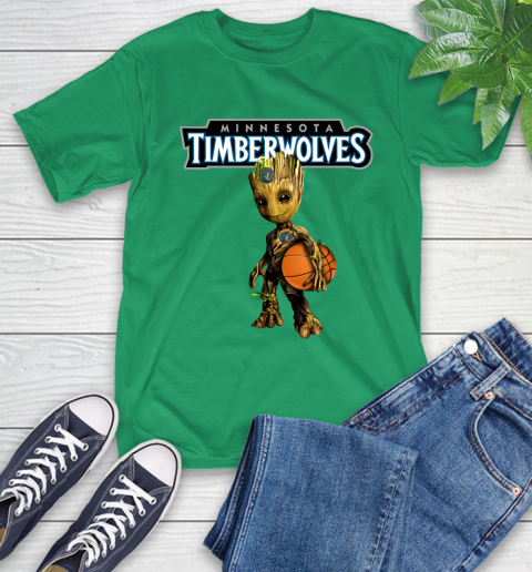 Minnesota Timberwolves NBA Basketball Groot Marvel Guardians Of The Galaxy T-Shirt 7