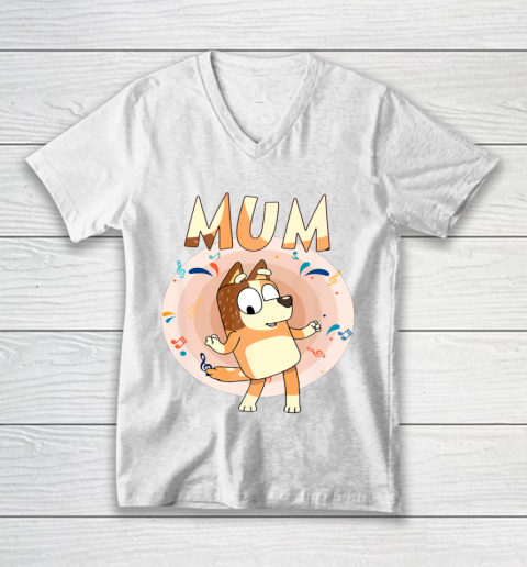 Bluey Dad Mom Funny Family Mother's Day V-Neck T-Shirt 11