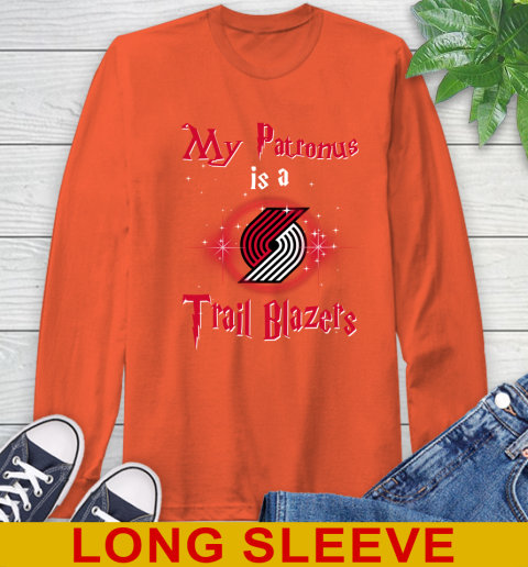 NBA Basketball Harry Potter My Patronus Is A Portland Trail Blazers Long Sleeve T-Shirt 4