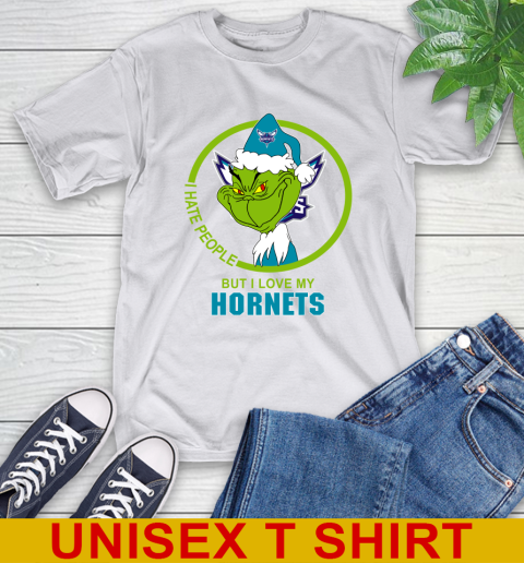 Charlotte Hornets NBA Christmas Grinch I Hate People But I Love My Favorite Basketball Team T-Shirt 12