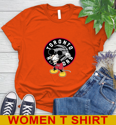 Toronto Raptors NBA Basketball Dabbing Mickey Disney Sports Women's T-Shirt 4