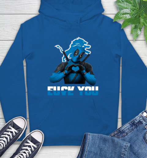NHL Detroit Lions Deadpool Love You Fuck You Football Sports Hoodie 9