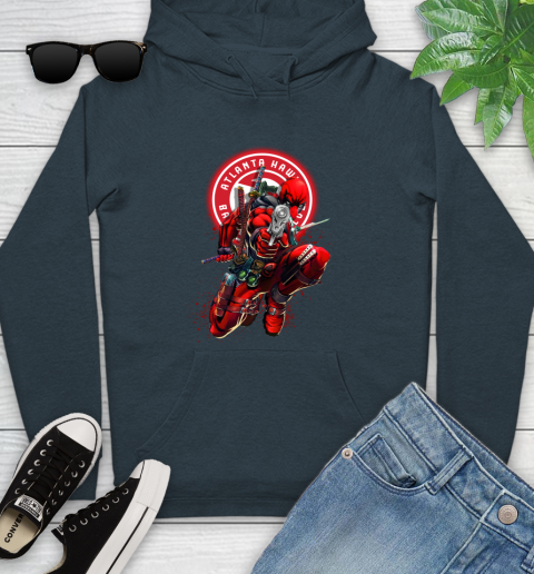 NBA Deadpool Marvel Comics Sports Basketball Atlanta Hawks Youth Hoodie 8