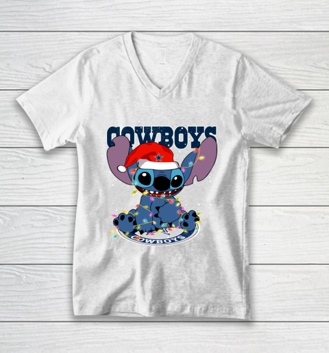 Dallas Cowboys NFL Football noel stitch Christmas V-Neck T-Shirt